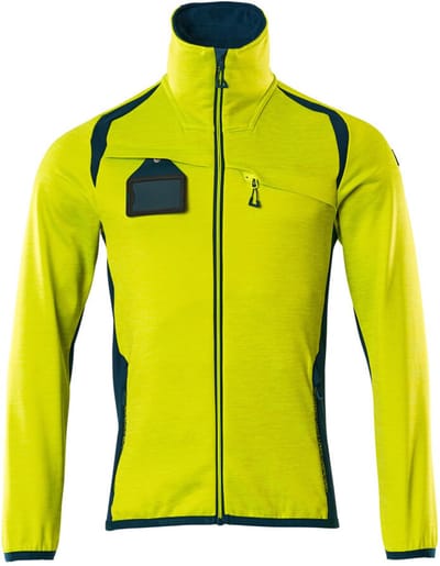 Mascot Accelerate Safe Fleecetrui met rits 19403-316 - hi-vis geel/donkerpetrol - L