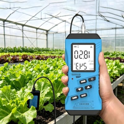 Bodemtestkit - Voedingsstoffenmeter Planten - Bodem Analyse - 7-in-1 Metingen - 3-inch LCD - Grijs