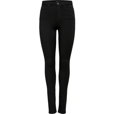 Only zwarte dames jeans   High waist   Rinsewash wassing   Skinny Fit   5-Pocket zakken   Knoop- en ritssluiting   High waist Zwart M/30