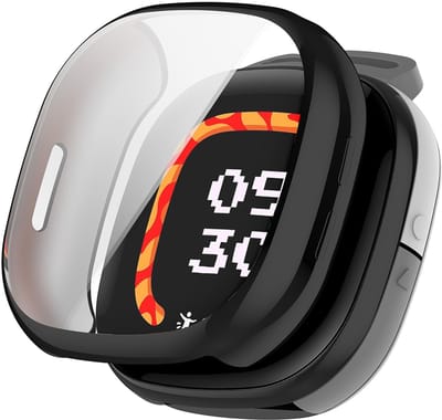 By Qubix - Geschikt voor fitbit Ace LTE beschermhoesje - case - Zwart