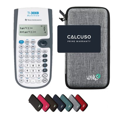 TI-30XB MultiView incl. WYNGS Beschermhoes Lichtgrijs - Wetenschappelijke Rekenmachine - Basis Pakket