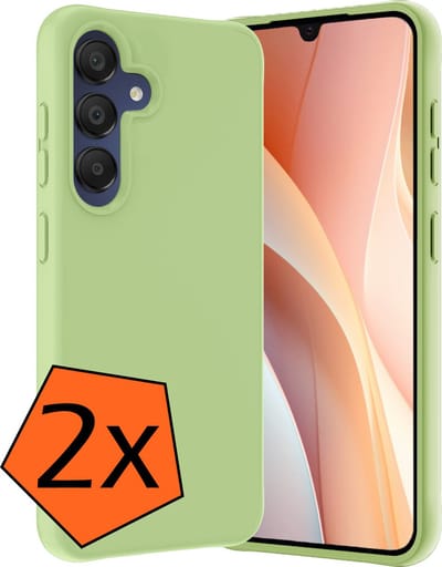 Hoes - 2 Stuks - Geschikt voor Samsung Galaxy A15 - Sterk & Shockproof - Case Siliconen - Back Cover - Telefoon Hoes - Groen