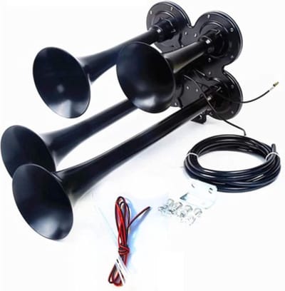 Professionele Luchthoorn – 12V – Toeter met Compressor – Scheepshoorn – Gastoeter – Extra Luid – 150dB – Zwart