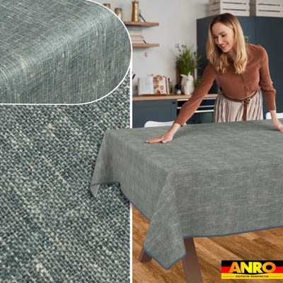 ANRO Tafelkleed Effen linnenlook Meerkleurig 180x100cm Met sierband Afwasbaar Waterafstotend