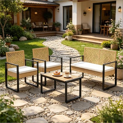 Tuinmeubelset - Modulaire Loungeset voor Terras en Tuin - Gespreksmeubels - Metaal - Grijs