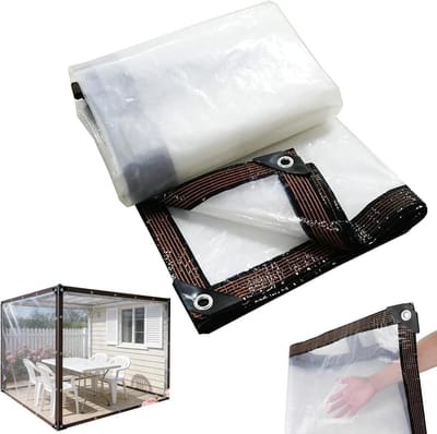 Waterdicht Zeil - Transparant PE Vinyl - Buiten Beschermen - Versterkte Randen - 2 x 3 Meter - Doorzichtig