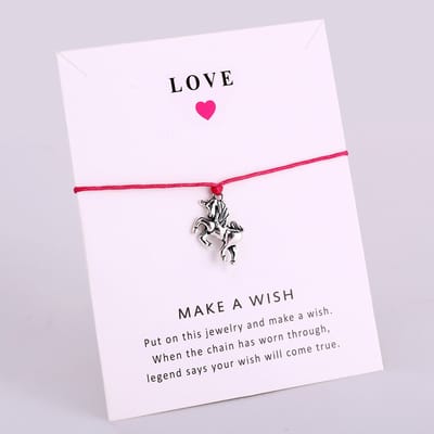 Manks Collections ® Roze Armband x 2 , Love armband - vriendinnen armband - cadeau voor een vriendin - Zilverig armband met een Eenhoorn - Armband 20 cm