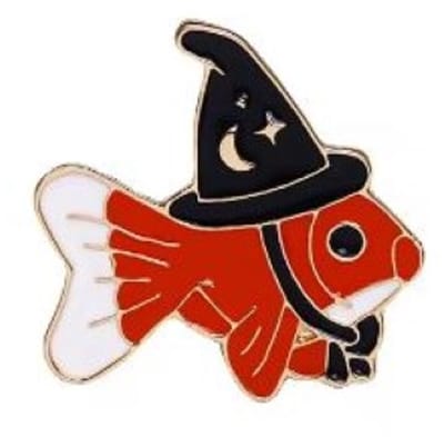 Pin Broche - enamel pin - kledingspeld - Tovenaar vis