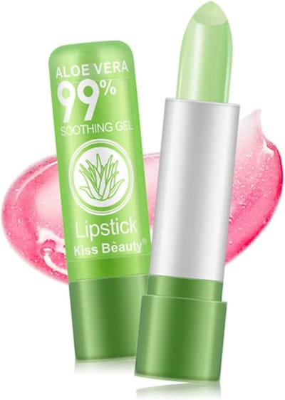 Aloe Vera Moisturizing Color ,Changing Lip Balm Gloss Lipstick Beauty Tool