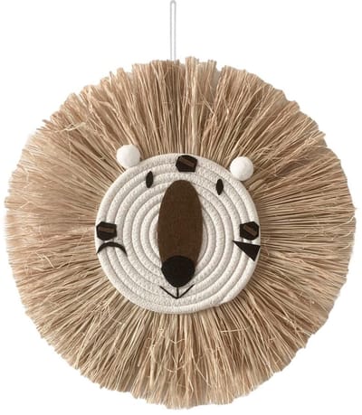 Dailygoods- Wandhanger Tijgerpatroon - Geweven Wanddecoratie - Macrame Wanddecoratie - Dierenhoofd Ornament - Duurzaam Katoen - Stijlvolle Muurdecoratie