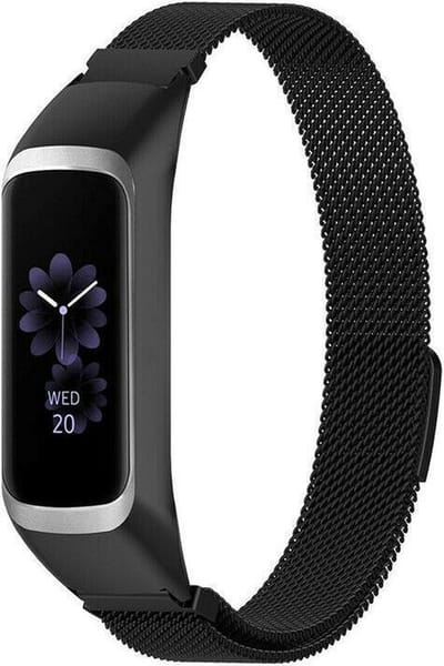 Milanees Smartwatch bandje - Geschikt voor Samsung Galaxy Fit 2 Milanese band - zwart - Strap-it Horlogeband / Polsband / Armband