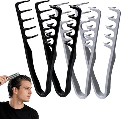 Professionele 4-delige Textuur Kam Set voor Styling, Volume en Haarverzorging met Grote Tanden