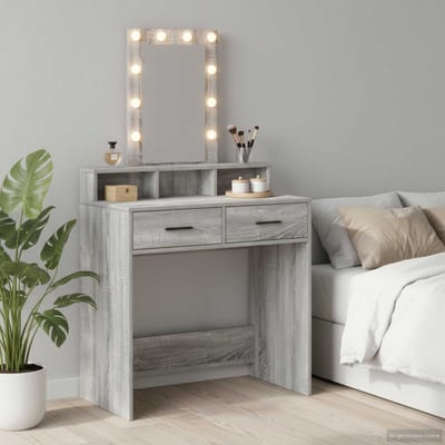 vidaXL - Kaptafel - Grijs - 79 - x - 41 - x - 140 - cm - Bewerkt - hout