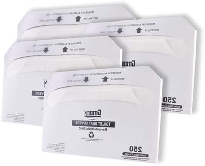 Papieren Toiletstoelhoezen - Wegwerp Toiletbedekking - Hygiënisch Reizen - 100% Maagdelijk Papier - 1000 Stuks - Wit