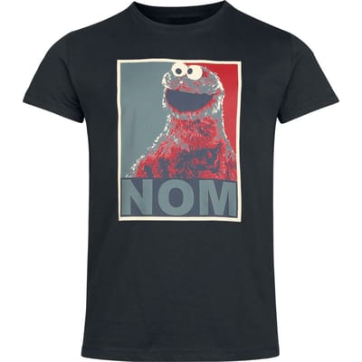 Sesame Street T-shirt - Nom - S tot XXL - voor Mannen - zwart