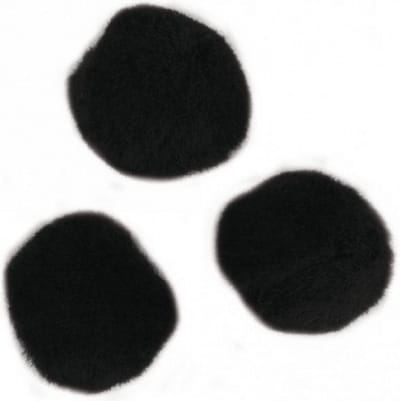 Rayher hobby knutsel pompons - 25 mm - zwart - 70x stuks - zelf dieren figuren maken