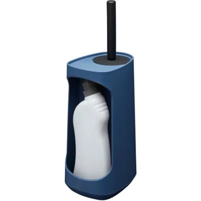 Tiger Tess - WC borstel met houder - Opbergvak - vrijstaand - met Swoop® borstel flexibel - Blauw / Zwart