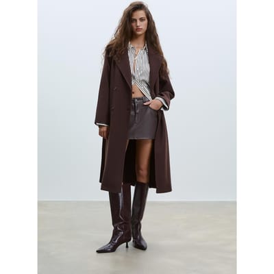 Stradivarius Soft touch trenchcoat  Bruin XS