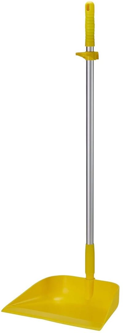Staande Stofpan - Stofblik met steel - Efficiënt vegen - Hygiënisch ontwerp - 33 x 20 x 8 cm - Geel