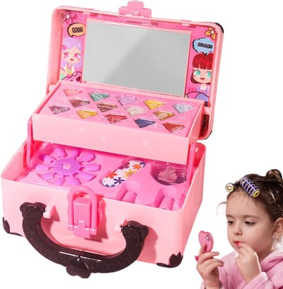 Kinder Make-up Set - Nep Lippenstift - Doe-als-of Spel - Met Opbergdoos - 17x14x96cm - Multicolor