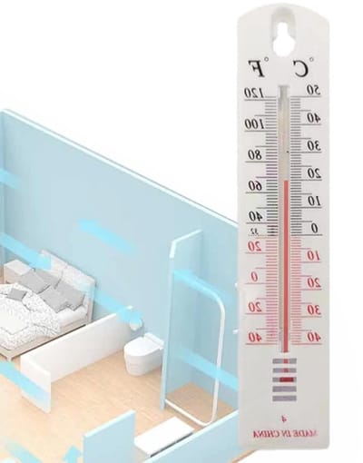 Temperatuurmeter - Klimaatmonitor Indicator - Temperatuur Bewaken - Nauwkeurig Betrouwbaar - 218 x 46 x 14 cm - Zwart