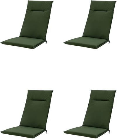 Madison - Tuinkussens - Hoge Rug - 4 st - Eco Olive Green - 123x50cm - Groen - Met lint