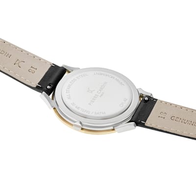 Pierre Cardin Pigalle Stripes CPI.2015 Horloge - Leer - Zwart - Ø 40 mm