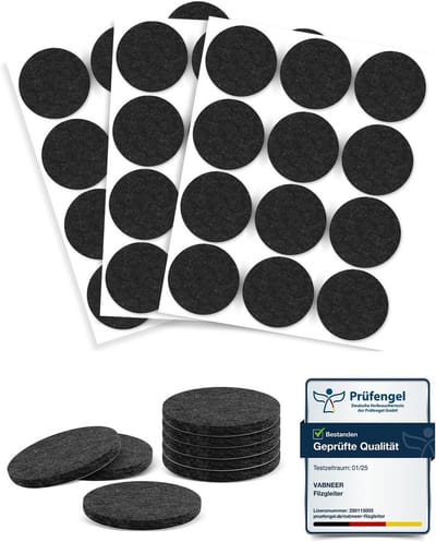 Viltpads Zelfklevend - Meubelglijders Vloerbeschermers - Meubels Verplaatsen - 5mm Dikke Bescherming - 36 Stuks - Zwart