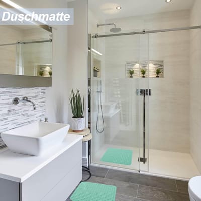 Douchemat groen antislip vierkant 48 x 48 cm met zuignappen