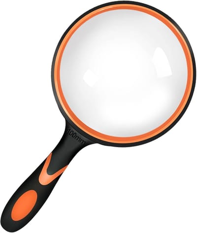 Vergrootglas 100 mm - Extra Groot Leesloep - Voor Kinderonderzoek en Senioren - Handvergrootglas met Kristalheldere Lens - Voor Lezen, Onderzoek en Hobby - Kinderen en Ouderen