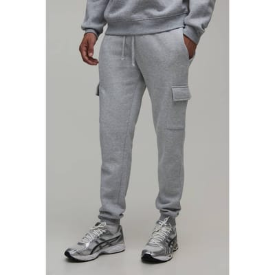 Essentiële Skinny Cargo Jogger | Grey Marl | Size Small