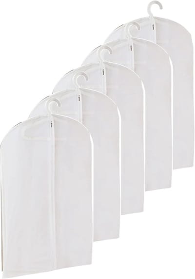 Hangende Kledinghoes - Kleding Beschermhoes - Garderobe Opbergen - 360° Bescherming - 5 stuks 60x130cm - Doorschijnend