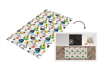 Keukenloper - Loper keuken - Gitaar - Muziek - Patronen - Abstract - 120x60 cm - Keukenloper vinyl