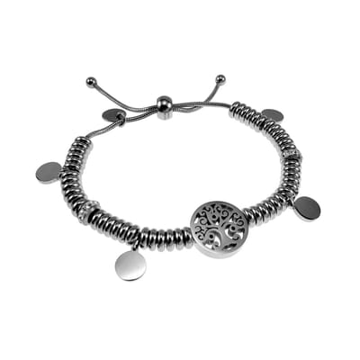 Dames Armband - RVS - Slangen Armband met Levensboom Symbool - Verstelbaar - esde2 Armband