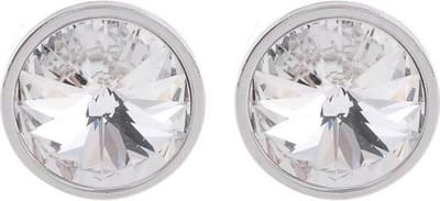 Behave - Oorknoppen zilverkleur met geslepen glaskristal 10mm