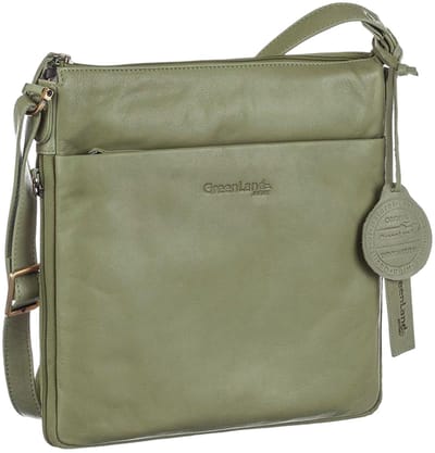 GreenLand Nature Leren Schoudertas Crossbody Bag Pistachio Groene