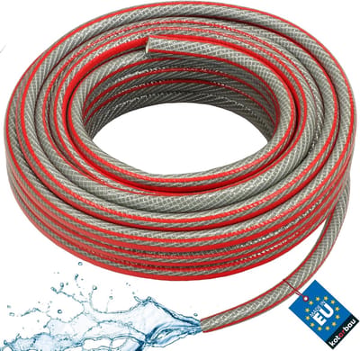 Tuinslang Grijs - Waterslang PVC - Planten Gieter - 6-Laags Verdraai Vrij - 20 meter 3/4 inch - Grijs