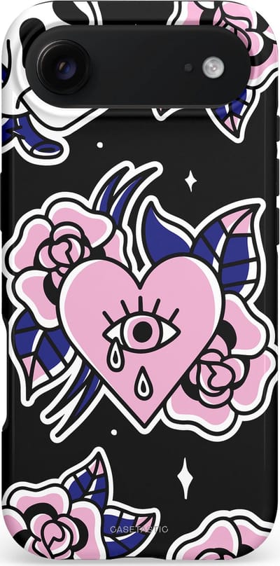 Casetastic hoesje geschikt voor Apple iPhone Air - MagSafe - Dubbellaagse bescherming - Eindeloze passie - Fashion Case - Zwart Grijs Lichtroze Wit