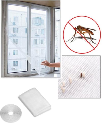 Horrengaas Met Klittenband - Vliegenhor Voor Raam - 130x150 cm - Wit