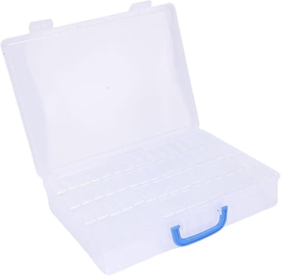 Knutselopberger met vakjes - Kleine spullen organizer - Hobby en knutselen - 60 transparante bakjes - Met handvat - Transparant