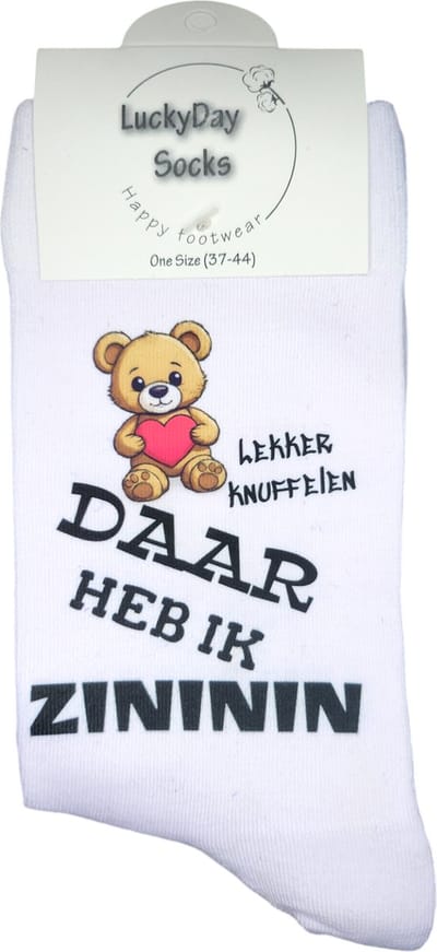 Zininin - Knuffelen Sokken - Knuffel - Verliefd - Love - Samen knuffelen sokken - Verjaardags cadeau vrouw en man - Beertje sokken - Valentijns cadeau - grappige sokken - leuke dames en heren sokken - Moederdag - Vaderdag