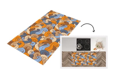 Keukenloper - Loper keuken - Vintage - Japans - Patronen - 120x60 cm - Keukenloper vinyl