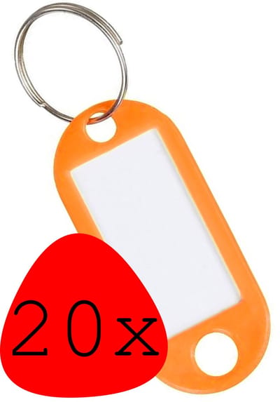 Sleutellabels Sleutelhanger Sleutellabel Bagagelabel Naamlabels - Oranje - 20x