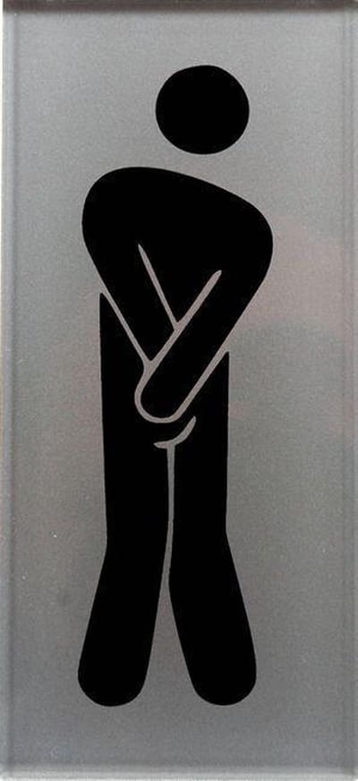 WC toilet deur bordje heren man - Glas Acrylaat - 6 x 13 cm - Promessa-Design.