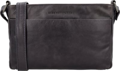 Hide & Stitches Porto Crossbody Schoudertas - Trendy Schoudoertasje - Handige vakken - Leren Dames Tas - Donker navy