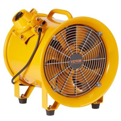 VEVOR Bouwventilator 500W AC-motor Bouwventilator 2850 Rpm Bouwventilator Blower 1179 L/s (2500 CFM) Axiaal Ventilator 3 m Voedingskabel Axiaal Ventilator 75 dB Geluidsniveau Industriële Ventilator IP44