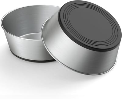 Hondenbakken Set - Voerbakken RVS - Huisdier Verzorging - Antislip Rubberen Basis - 2 stuks 1380 ml - Zilver