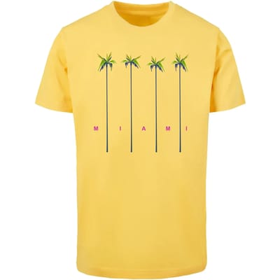 Mister Tee - Miami Palms Heren T-shirt - XL - Geel