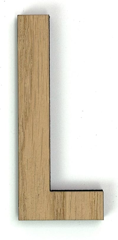 Houten letter L - 37 cm hoog