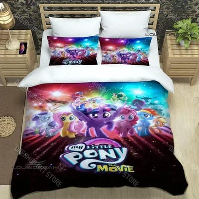 Cartoon My Little-P-Ponys Beddengoed Sets exquise bedbenodigdheden set dekbedovertrek beddekbed set beddengoed set luxe verjaardagscadeau EU Single 135x200cm